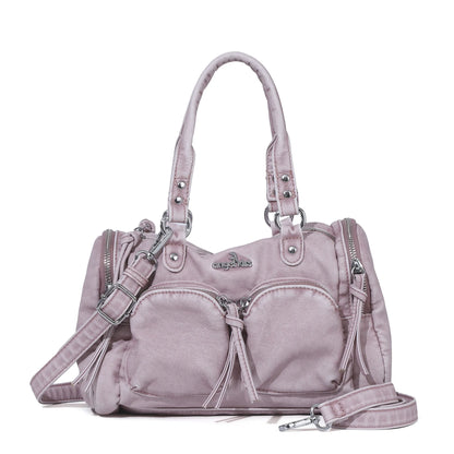 Vintage Women Handbags Small Satchel Top-handle Boston Bag PU Shoulder Bag Fashion Dumpling Pack Multi-pockets Shoulder Bags