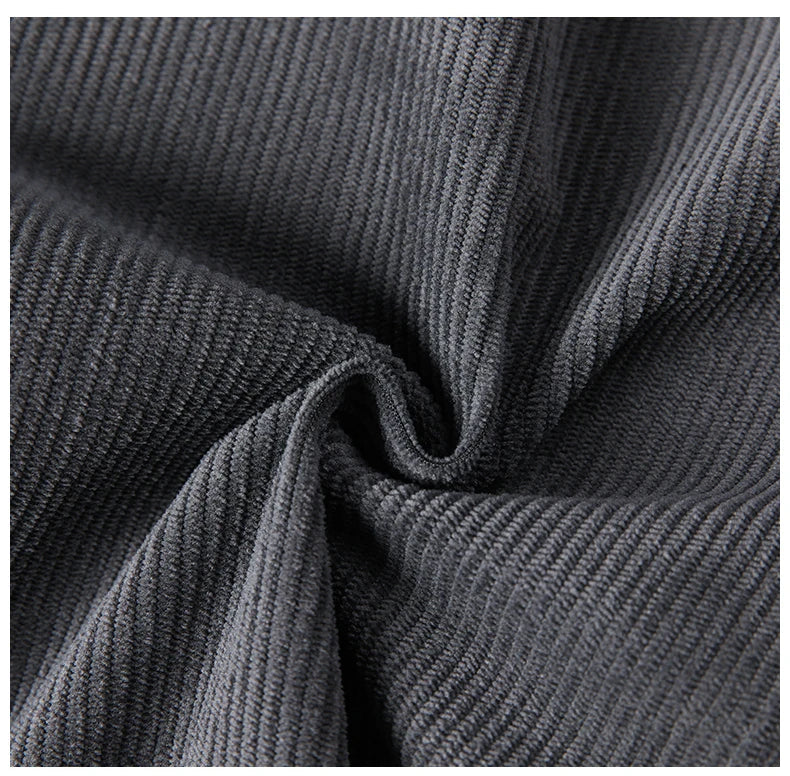 Straight Corduroy Classic Male Pants Khaki Black Gray Baggy Fashion Elastic Waist Trousers Soft Stretchy Casual Men's Clothing