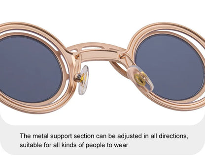 Steampunk Sunglasses For Men Metal Frame Vintage Retro Round Fashion Glasses Punk Dropshipping Gafas De Sol Lunette De Soleil