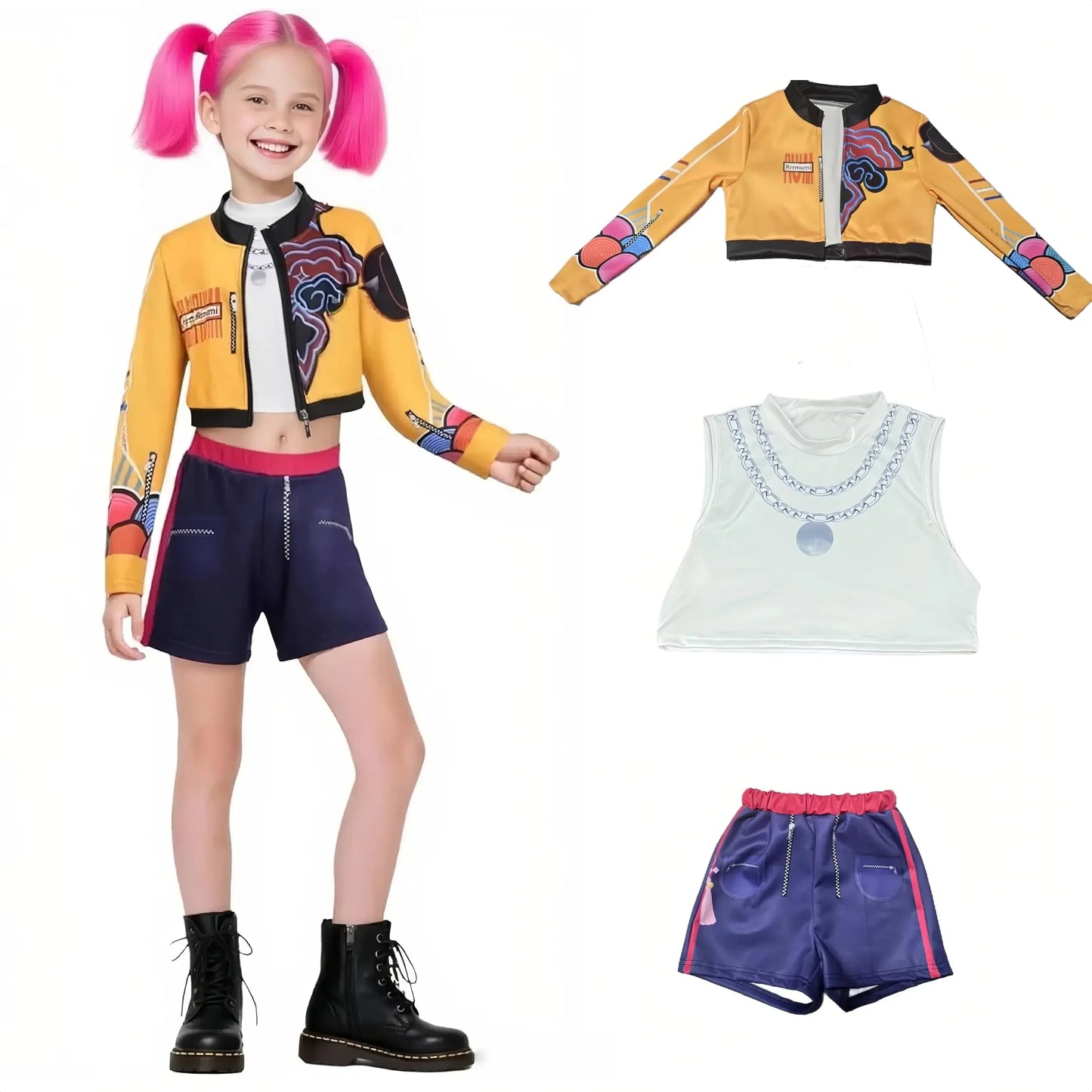 Boy Girls Costume Zoey Rumi Mira Cosplay Pop Singers Womens Halloween Outfits with Accessories