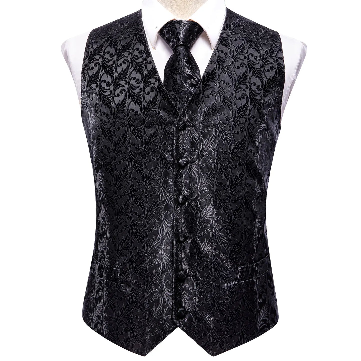 Mens Vests Tie Sets V-Neck Grey Red Purple Blue Green Pink Black Waistcoat Hanky Cufflinks Wedding Business Designer