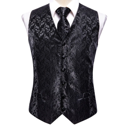 Mens Vests Tie Sets V-Neck Grey Red Purple Blue Green Pink Black Waistcoat Hanky Cufflinks Wedding Business Designer