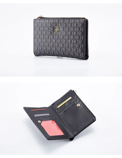 Women's Wallet CHCH Fashion Letter Cartoon Pattern Classic Retro Long Storage Wallet PVC Material Bag