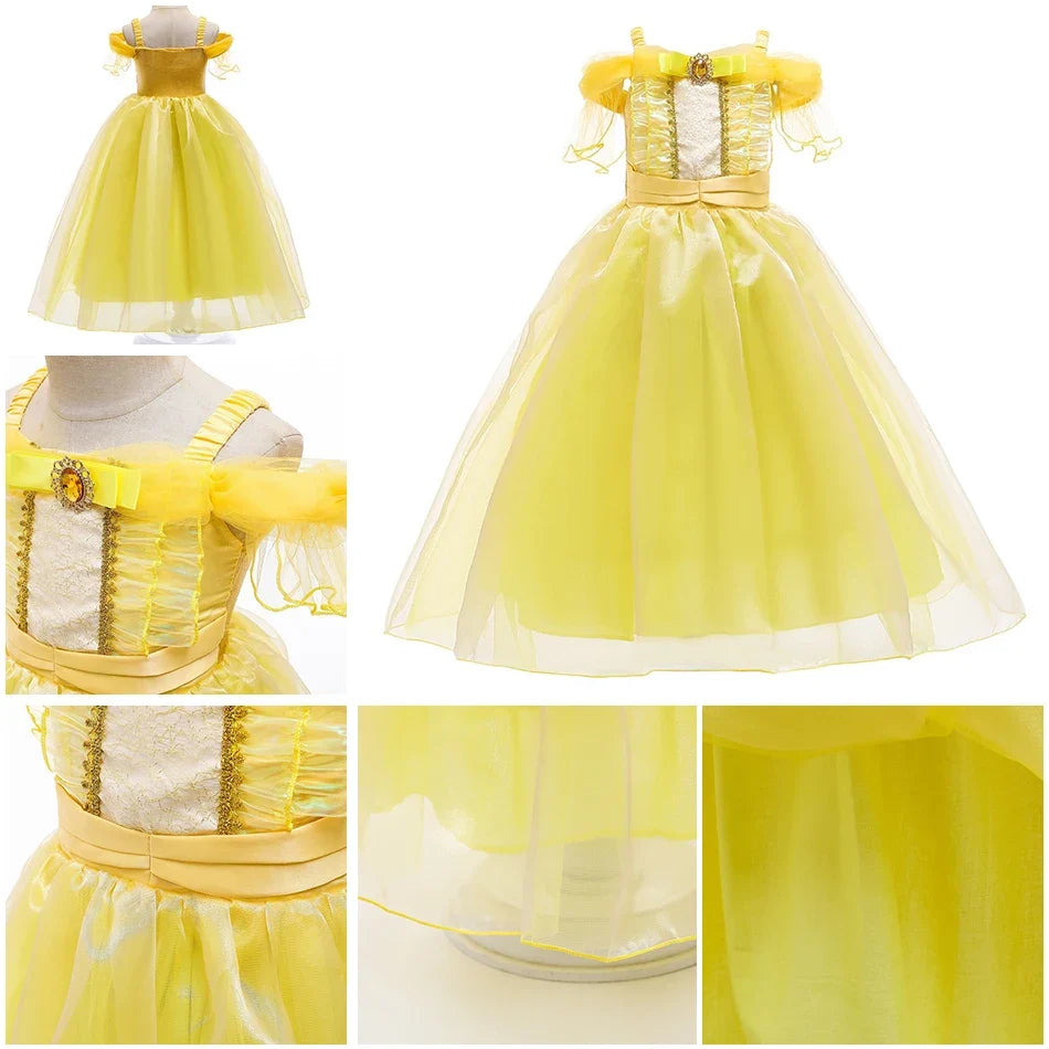 Girls Halloween Belle Dresses Girl Snow White Dress Kids Christmas Carnival Cosplay Clothes Children Princess Costumes
