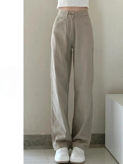 Kaqi White Jeans Women Wide Leg Pants Mom Femme Y2K Jeans Bermuda Woman Trousers Clothing Pantalones Spodnie Damskie