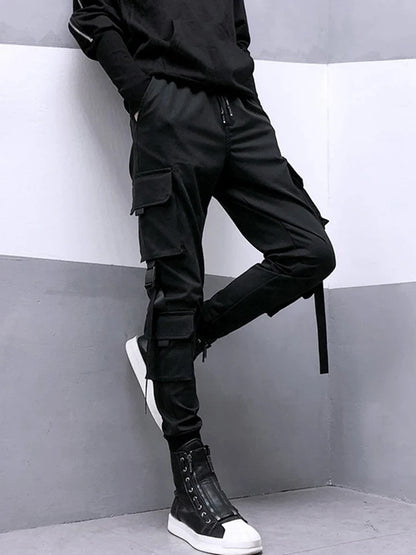 New 2025 Black Cargo Pants Men Summer Hip Hop Streetwear Harajuku Pockets Harem Trousers Joggers Pant Man and Women