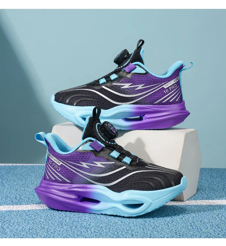Children‘s Basketball Shoes Non-slip Breathable Sports Training Shoes Outdoor Lace-up Boys Girls Jogging Shoes Mesh Gym Sneakers