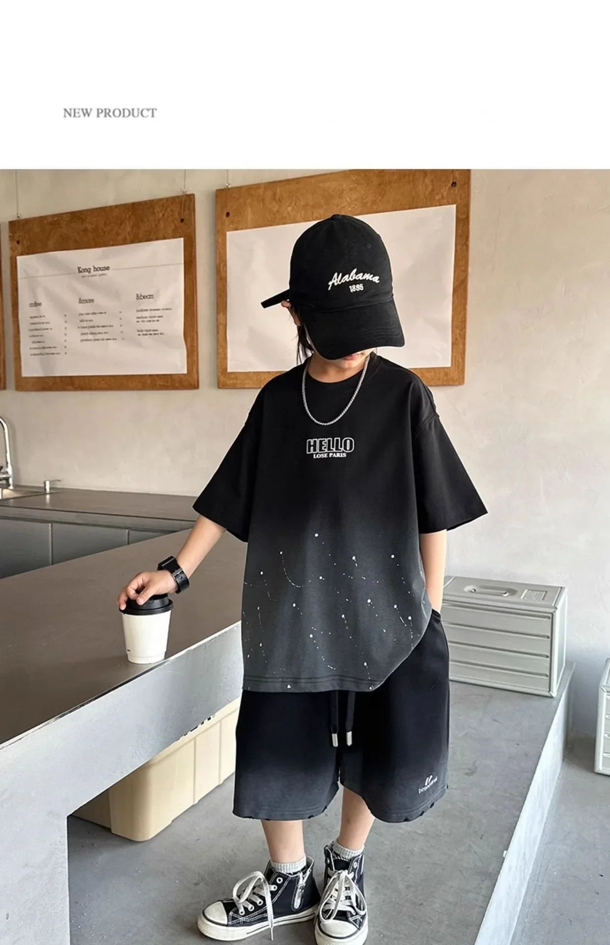 Summer Boys Cotton Leisure Star Print Gradient T-Shirt Top+Shorts Workout Set School Kids 2PCS Tracksuit Children Outfit 5-16 Yr
