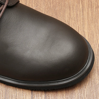 Genuine Leather Men Derby Shoes Thick Sole Men Casual shoes Men Leather Shoes