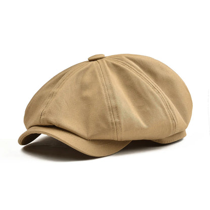 Newsboy Cap Men's Twill Cotton Eight Panel Hat Women's Baker Boy Caps Retro Big Large Hats Male Boina Green Beret