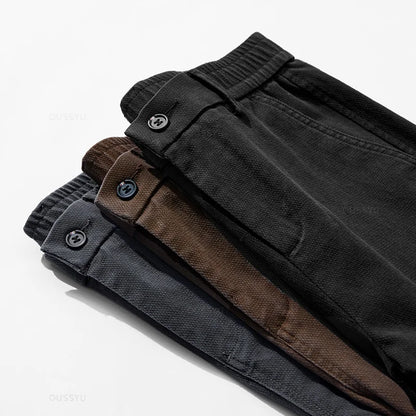 2025 New High Quality Soft Lyocell Fabric Jeans Men Elastic Waist Loose Straight Four Seasons Denim Trousers Male Plus Size 5XL