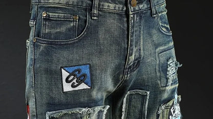 Trousers New Rock Work Wear Straight Jeans for Men Hip Hop Man Cowboy Pants with Pockets Casual Harajuku Classic Aesthetic Denim