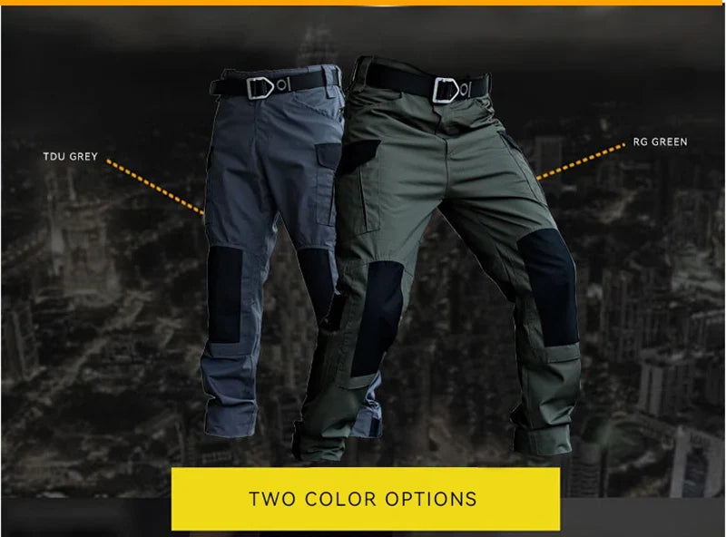 Men's Tactical Pants Casual Cargo Multi-Pockets Trousers Quick Dry Outdoor Waterproof Workwear Trousers Wear-Resistant Overalls