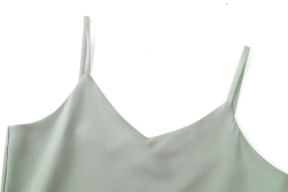 2024 woman clothing high Stretch ribbing closed-fit wrap tops + Matte Satin dress Maxi matching sets (ship out in 1 day)