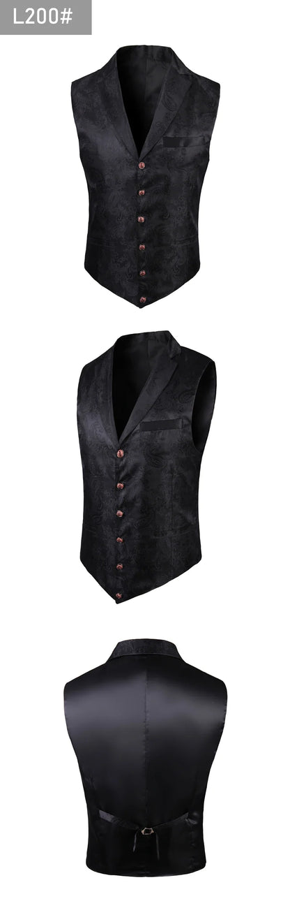 2025 New High-end Suit Collar Jacquard White Vest for Men, Black Sleeveless Waistcoat,navy Blue Billiards Uniform,magician Vests