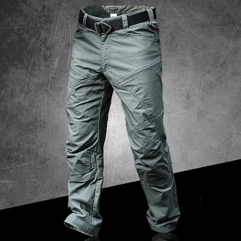 Stretch Hiking Pants Men Water Resistant Rip Stop Cotton Outdoor Work Cargo Pants Multi-Pocket Lightweight Combat Tactical Pants