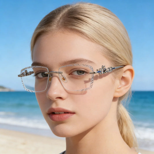 Fashion Brand Luxury Designer Sunglasses Women Men Leopard Vintage Rimless Elegant Sunglasse Outdoor Glasses UV400 Eyeglasses