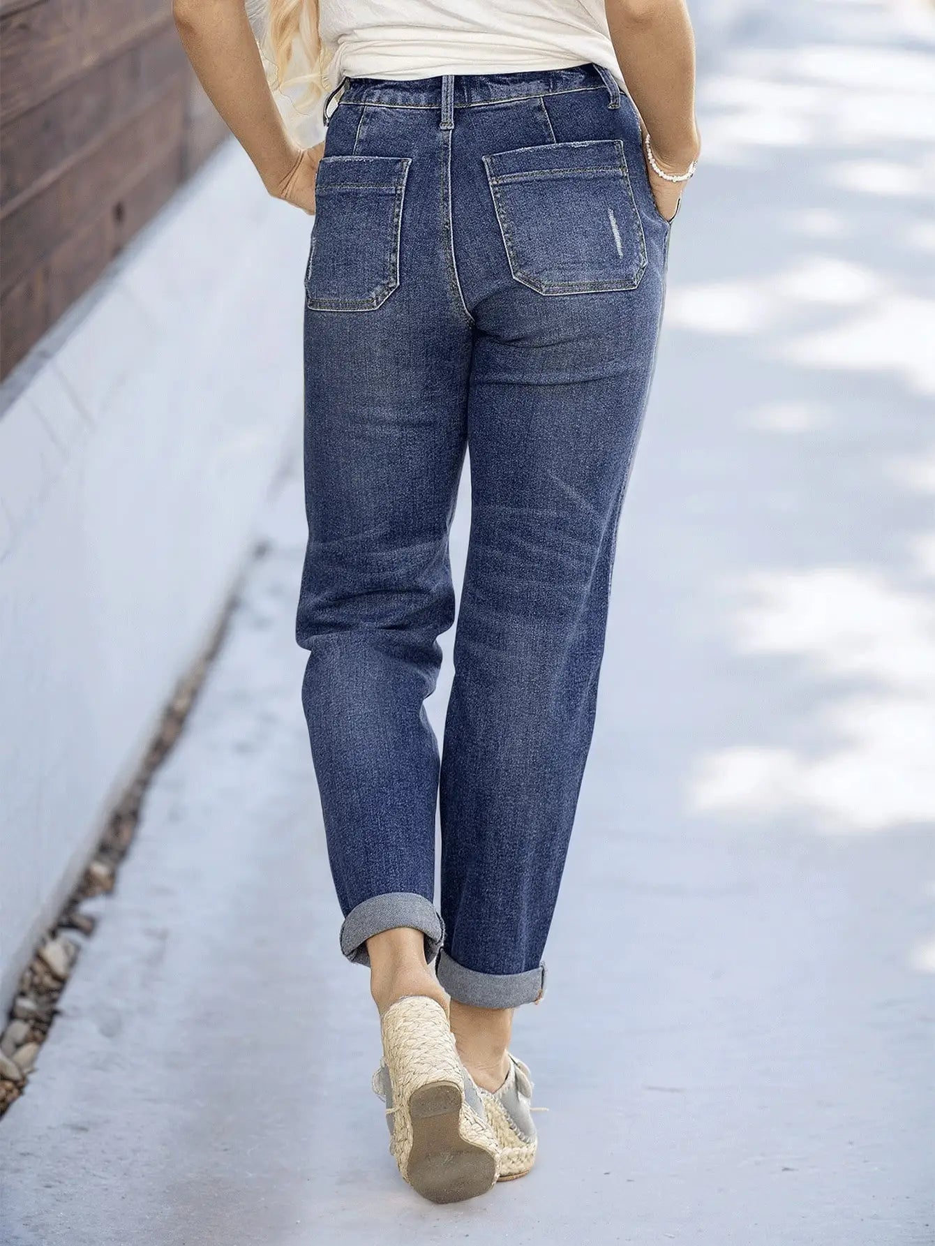 Women's Slim Fit Tie-Waist Washed Denim Jeans – Stylish and Comfortable Denim Pants for Effortless Everyday Wear