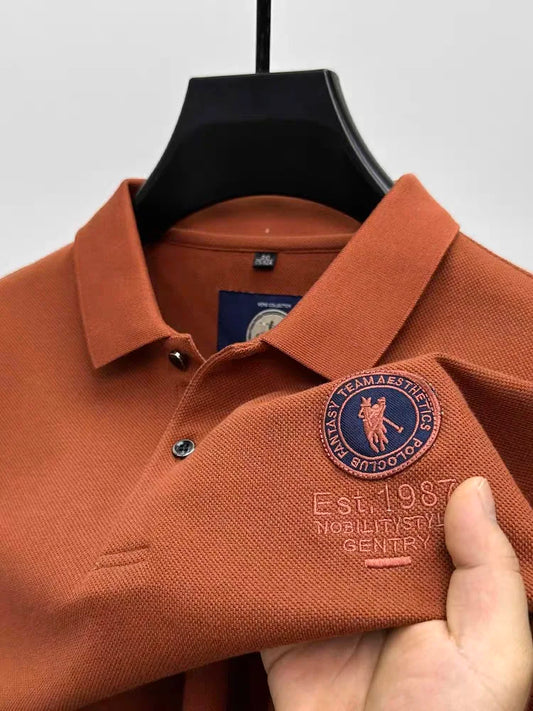 Luxury brand men's polo shirt short sleeve high-end fashion Paul embroidery lapel T-shirt 2025summer breathable casual golf top