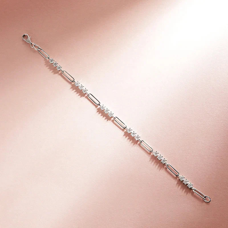18K Plated 3mm 100% Real All Moissanite Bracelets for Women Men Classic Lab Diamond Chain Sterling Silver 925 Wholesale