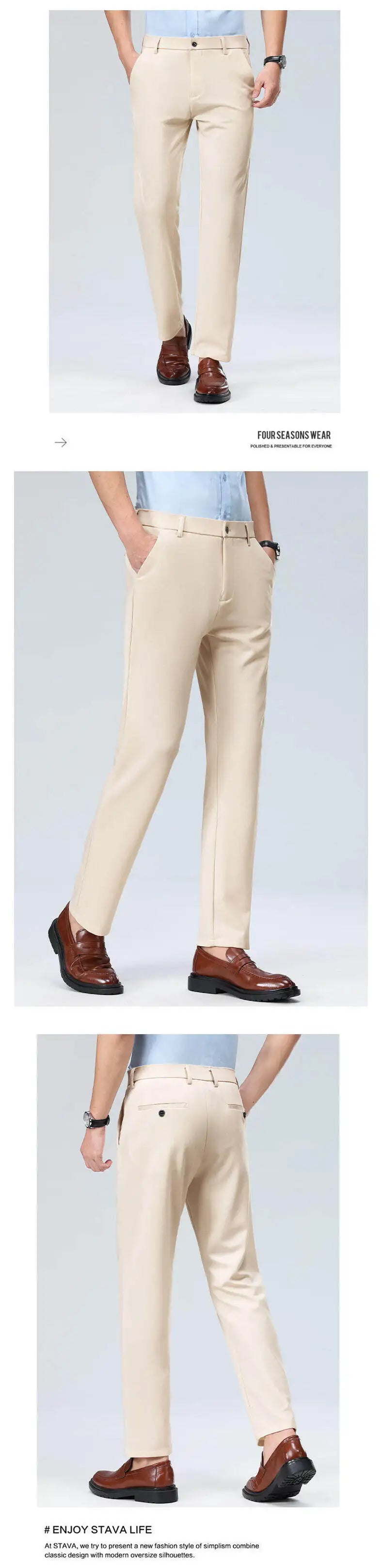 New casual suit pants pants, men's business casual suit pants, loose straight summer thin section elastic suit pants