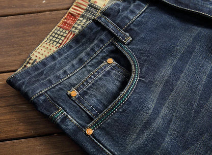 2026 New Men's Yellow Jeans, Blue Stretch Biker Trousers, Broken Hole Jeans, Fashion Popular Men Denim Pants Big Size 29-42