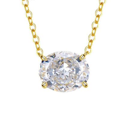 3CT Oval Cut Moissanite Pendant Necklace GRA Certified 8x10mm Lab Diamond Necklaces 925 Sterling Silver Birthday Wedding Jewelry