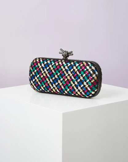 Hand Woven Clutch Purse Luxury For Women 2025 New High Grade Party Wedding Prom Mixed Colors Evening Bag Elegant Trend Chain Bag