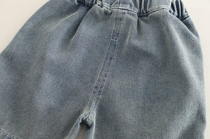 New Summer Baby Boys Clothes Suit Children Fashion  Letter Pocket T-shirt Denim Shorts 2Pcs/Set Toddler Clothing Kids Tracksuits