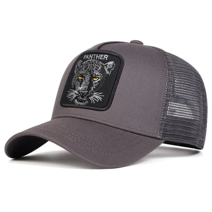 Unisex PANTHER Embroidery Baseball Net Caps Spring and Summer Outdoor Adjustable Casual Hats Sunscreen Hat