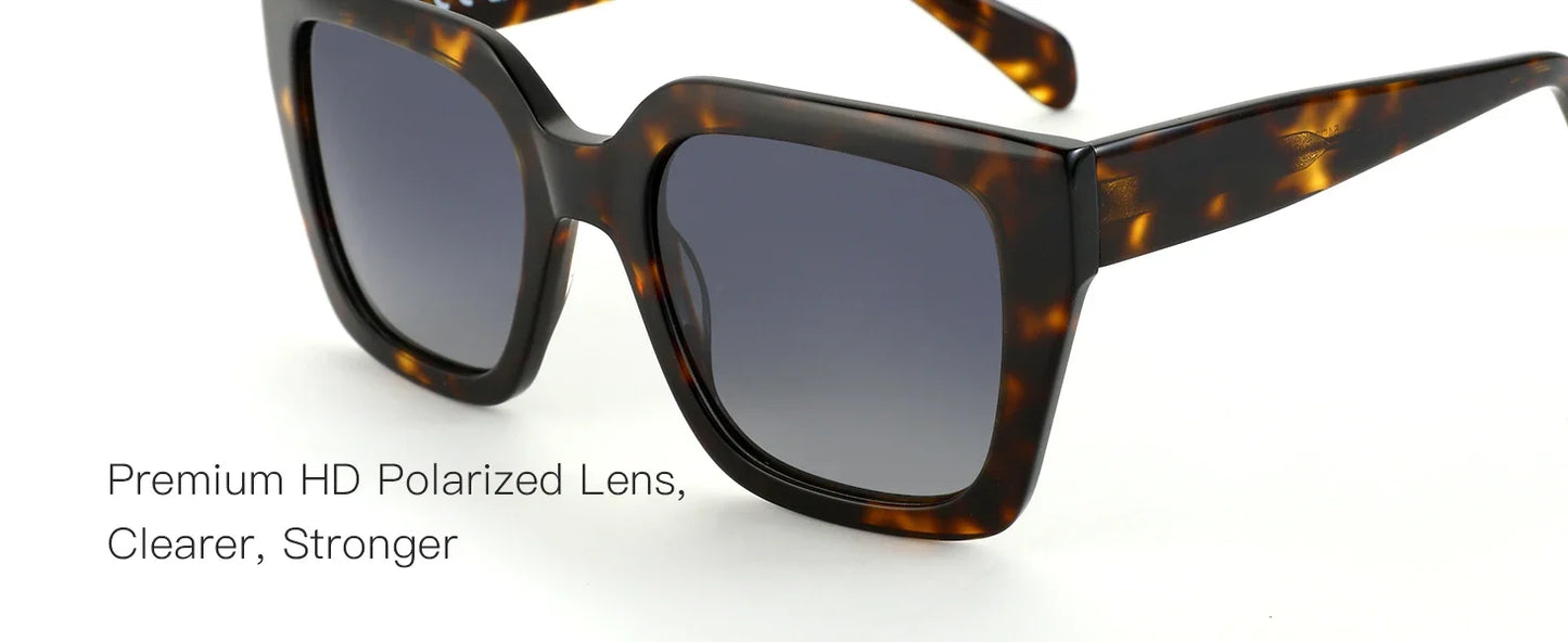Trend Square Polarized Sunglasses Women Uv400 Protection Shade Ultra Light Acetate Fashion Sun Glasses ZS6217