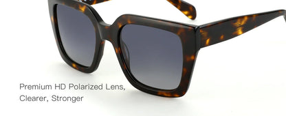 Trend Square Polarized Sunglasses Women Uv400 Protection Shade Ultra Light Acetate Fashion Sun Glasses ZS6217