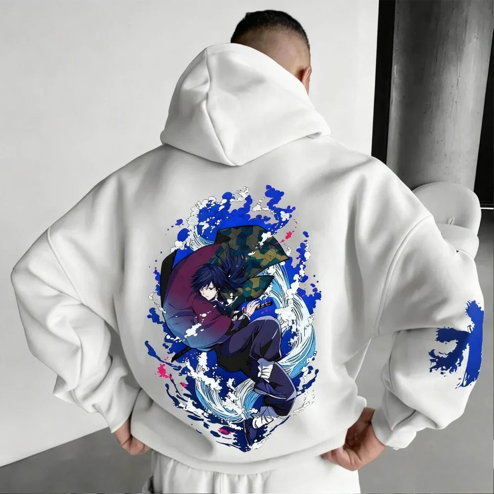 Demon Slayer Kimetsu No Yaiba Men's Hoodie Giyu Tomioka Japan Anime Spring Autumn Winter Boy Long-sleeved Parent-child Outfit