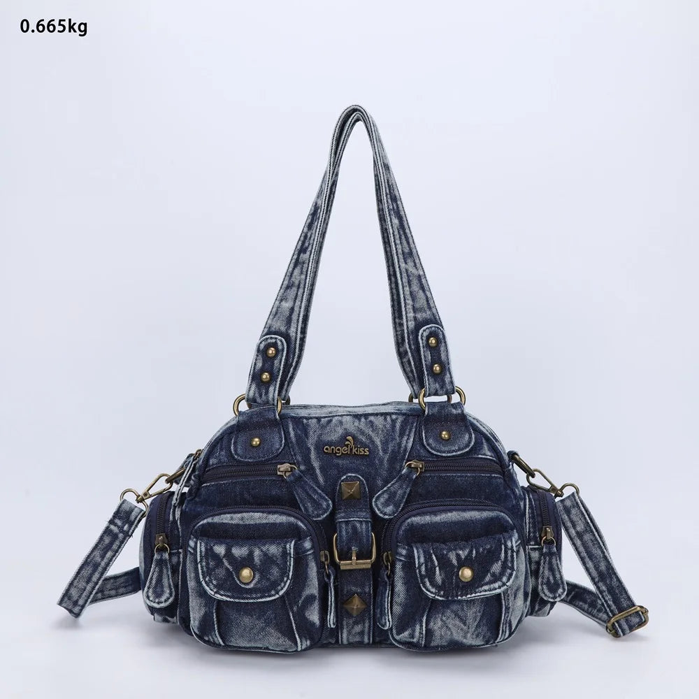 Bag Women Small Handbags Satchel Top-handle Handbag PU Shoulder Bag 8”x11” Dumpling Pack Multi-pockets Shoulder Bag