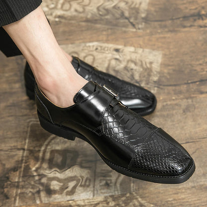 Leather Designer Brand Monks Snake Luxury Men Casual Office Business Man Loafers Mens Moccasins Driving Wedding Dress Male Shoes