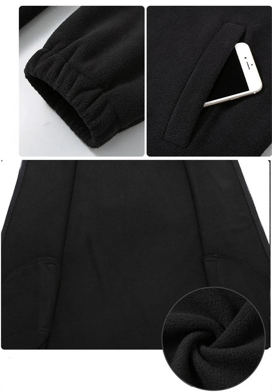 Solid Color Polar Fleece Jacket Men Winter Thcik Warm Fleece Jacket Coat Plus Size 12XL Fashion Casual Polar Fleece Coat Male