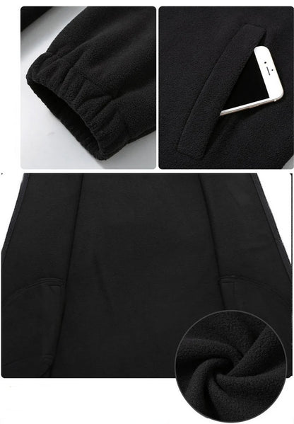 Solid Color Polar Fleece Jacket Men Winter Thcik Warm Fleece Jacket Coat Plus Size 12XL Fashion Casual Polar Fleece Coat Male