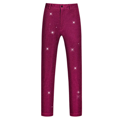 New 2026 Men's Sequin Glitter Suit Pants Fashion Slim Fit Straight Dress Trousers Party Stage Performance Costumes Pants for Men