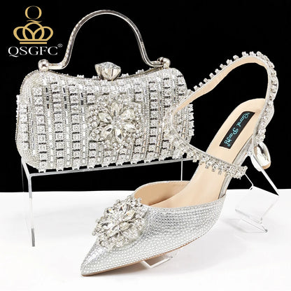 Festive Elegance: Dazzling Heels and Chic Clutch Perfect Combination Of Shoes And Bags for Party Occasions