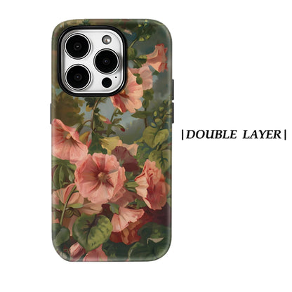 Hollyhock Oil Painting for Magnetic Phone Case for IPhone 17 16 15 14 13 Pro Max Plus Single Double-layer Tough Case