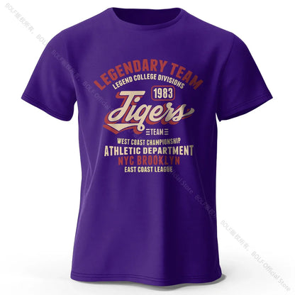 Minimalist Tiger Silhouette Printed 100% Cotton T-Shirt, Breathable Round Neck Short Sleeve Tee for Men & Women