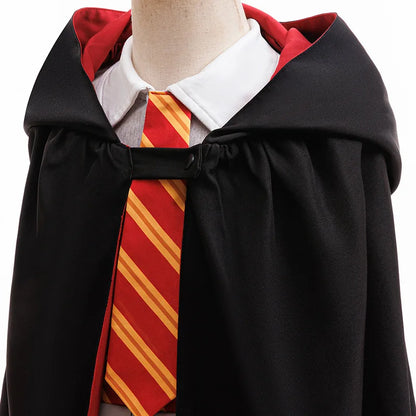 Halloween Movie Cosplay Costume Girls Striped Top + Cape Casual Suit Carnival Halloween Birthday Magic School Dress