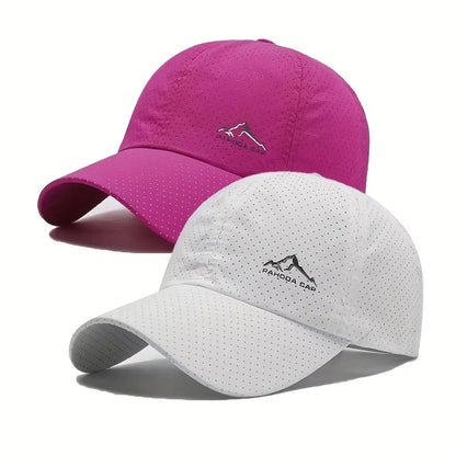 2pcs Sports Baseball Cap, Snow Mountain Print, Quick-drying, Spring Summer Leisure, D Suitable for Both Men and Women