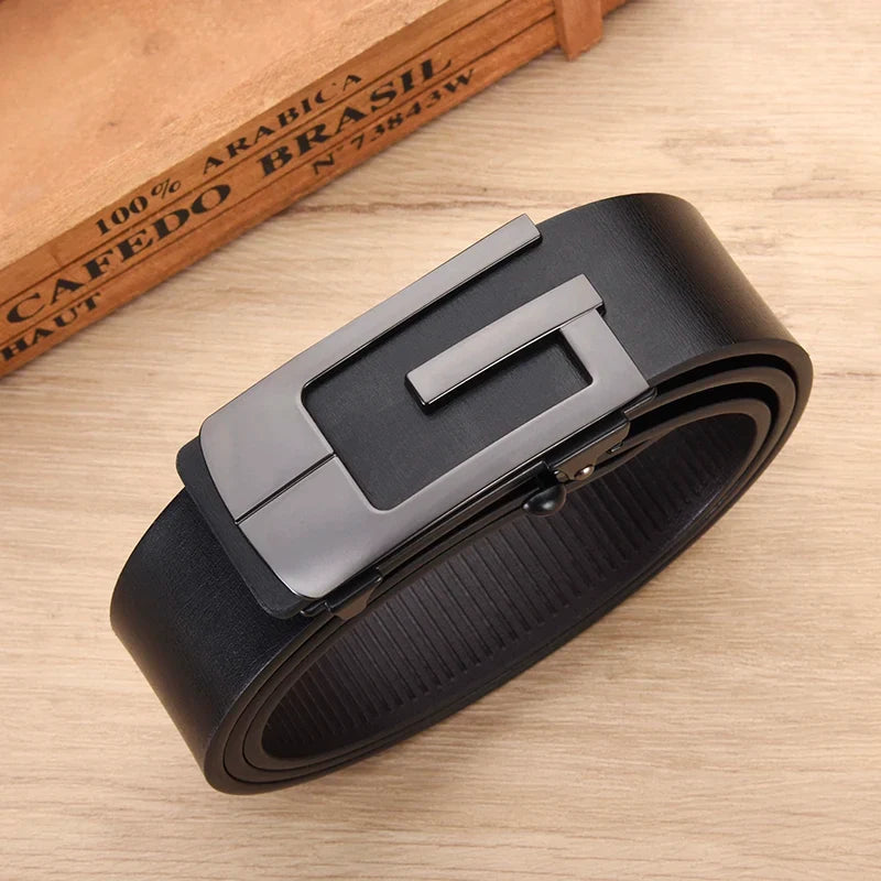 Fashionable and Simple Men's G-Shaped Metal Automatic Buckle Belt High Quality Men's Business Belt Suitable for Formal Occasions
