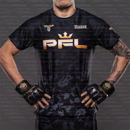 PFL Walk 2025 Boxing Jersey Men Summer Sparring MMA Uniform Clothing Outdoor Sports Short Sleeve Supporter T-Shirt Oversized Top