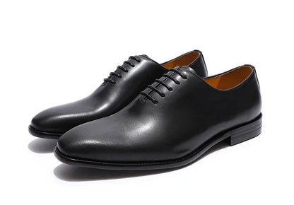 Designer Genuine Leather Mens Wholecut Oxford Shoes Luxury Brand Black Brown Dress Shoes for Business Office Formal Wear