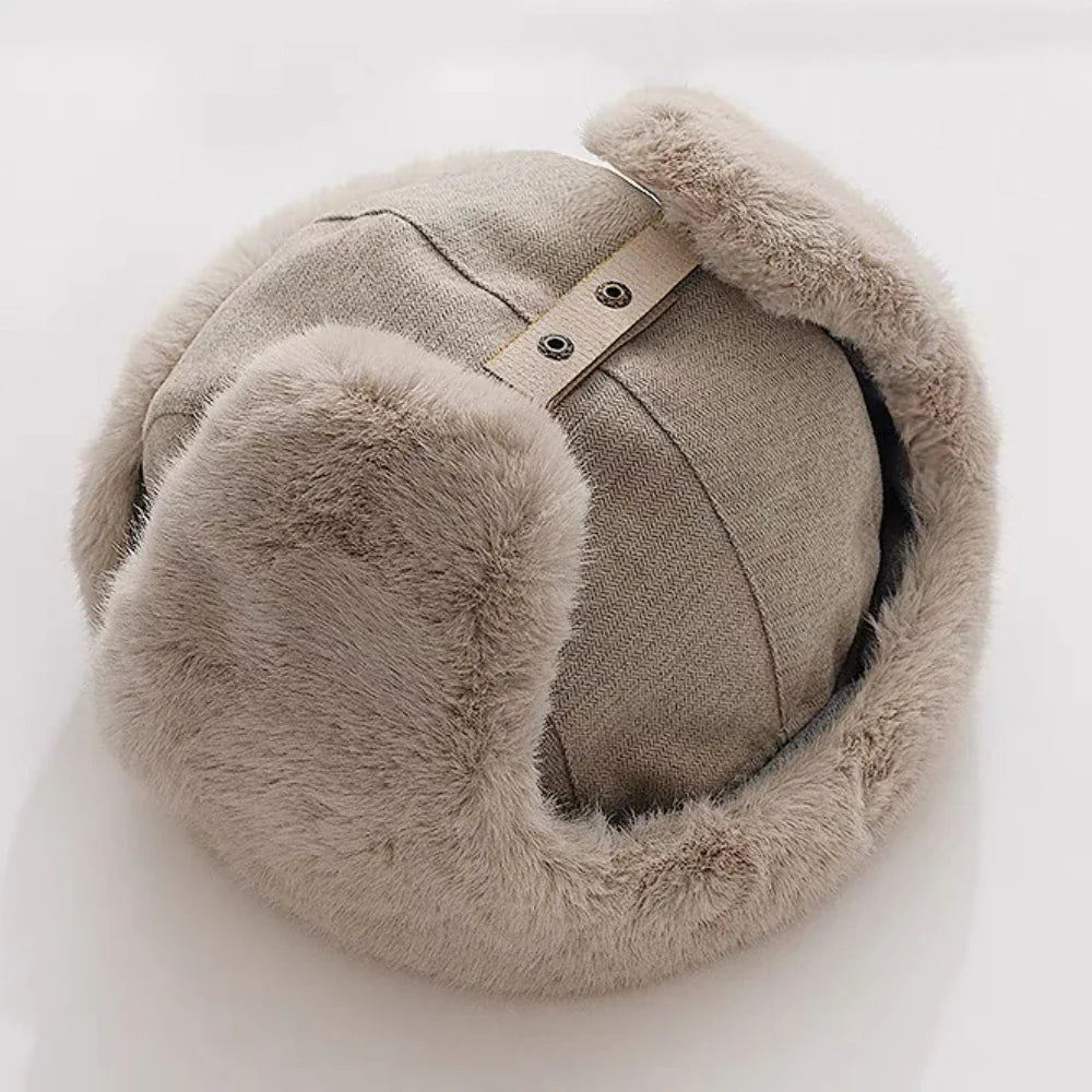 Russian Hat Men Women Winter Fur Hats Male Female Patchwork Russian Hat Thick Warm Ski Earflap Cap Windproof Bomber Hats