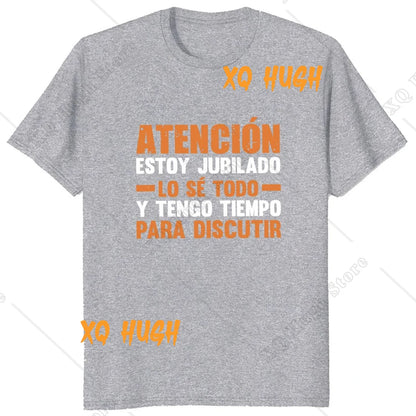 Spanish Retirement Retires Papa Grandpa Dad Gift Tee Tops 100% Cotton Soft Unisex Casual T-shirts Retro I'm Retired Harajuku