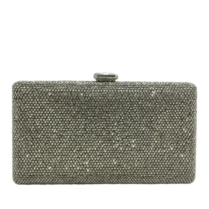 Women Black Crystal Clutch Evening Bags Wedding Bridal Rhinestone Box Handbags Party Dinner Diamond Clutch Purse