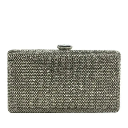 Women Black Crystal Clutch Evening Bags Wedding Bridal Rhinestone Box Handbags Party Dinner Diamond Clutch Purse
